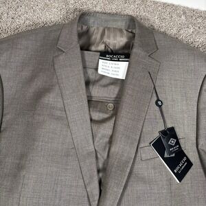 Bocaccio Uomo Gray Brown 2 Piece Suit Two Buttons 50L 44x36 Brand New